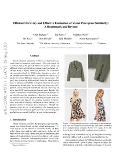 Efficient Discovery and Effective Evaluation of Visual Perceptual
  Similarity: A Benchmark and Beyond