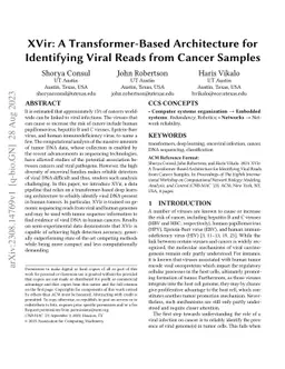 XVir: A Transformer-Based Architecture for Identifying Viral Reads from
  Cancer Samples