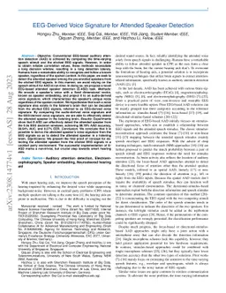 EEG-Derived Voice Signature for Attended Speaker Detection