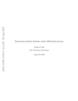 Generating tabular datasets under differential privacy