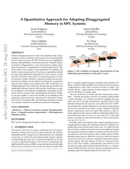 A Quantitative Approach for Adopting Disaggregated Memory in HPC Systems