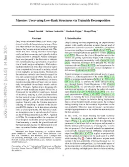 Maestro: Uncovering Low-Rank Structures via Trainable Decomposition