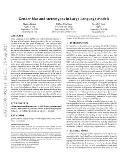 Gender bias and stereotypes in Large Language Models