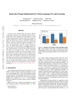 Read-only Prompt Optimization for Vision-Language Few-shot Learning