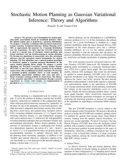 Stochastic Motion Planning as Gaussian Variational Inference: Theory and Algorithms