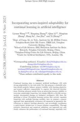 Incorporating Neuro-Inspired Adaptability for Continual Learning in
  Artificial Intelligence