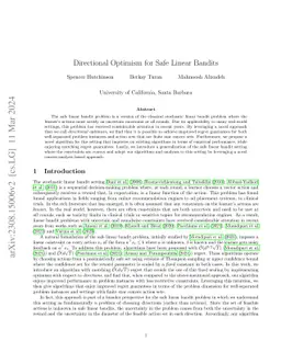 Directional Optimism for Safe Linear Bandits