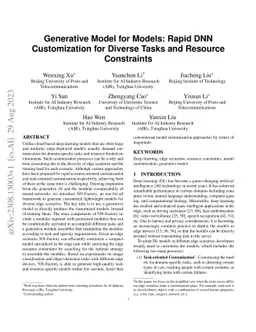 Generative Model for Models: Rapid DNN Customization for Diverse Tasks
  and Resource Constraints