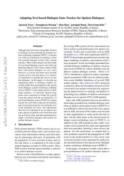 Adapting Text-based Dialogue State Tracker for Spoken Dialogues
