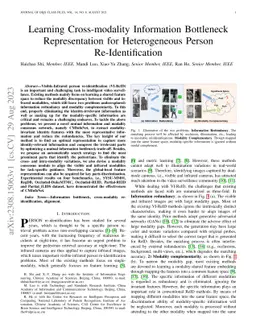Learning Cross-modality Information Bottleneck Representation for
  Heterogeneous Person Re-Identification