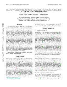 Killing two birds with one stone: Can an audio captioning system also be
  used for audio-text retrieval?