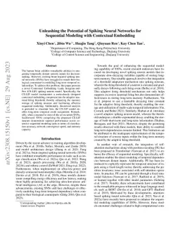 Unleashing the Potential of Spiking Neural Networks for Sequential
  Modeling with Contextual Embedding