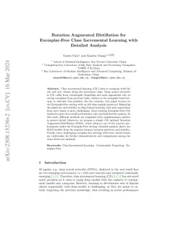 Rotation Augmented Distillation for Exemplar-Free Class Incremental
  Learning with Detailed Analysis