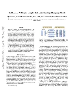 TaskLAMA: Probing the Complex Task Understanding of Language Models
