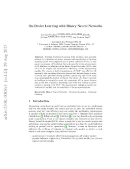 On-Device Learning with Binary Neural Networks