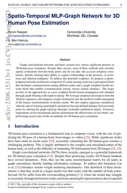 Spatio-temporal MLP-graph network for 3D human pose estimation