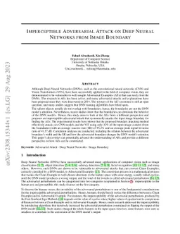 Imperceptible Adversarial Attack on Deep Neural Networks from Image
  Boundary