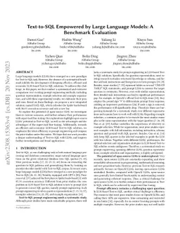 Text-to-SQL Empowered by Large Language Models: A Benchmark Evaluation