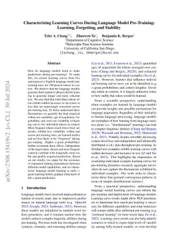 Characterizing Learning Curves During Language Model Pre-Training:
  Learning, Forgetting, and Stability