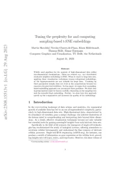 Tuning the perplexity for and computing sampling-based t-SNE embeddings