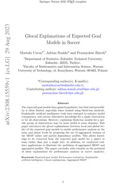 Glocal Explanations of Expected Goal Models in Soccer