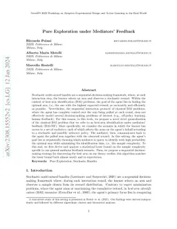 Pure Exploration under Mediators' Feedback