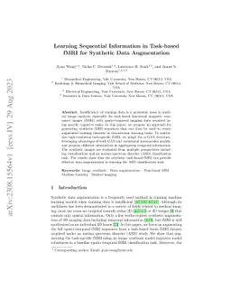 Learning Sequential Information in Task-based fMRI for Synthetic Data
  Augmentation