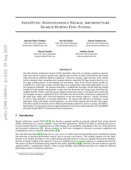 InstaTune: Instantaneous Neural Architecture Search During Fine-Tuning