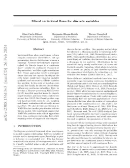 Mixed Variational Flows for Discrete Variables