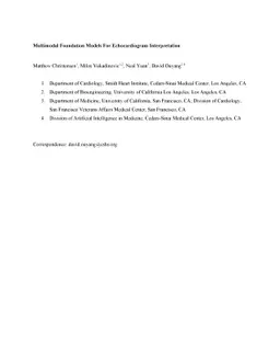 Multimodal Foundation Models For Echocardiogram Interpretation