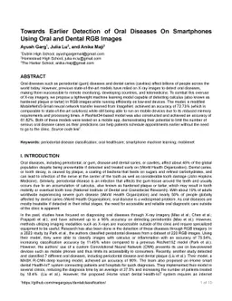 Towards Earlier Detection of Oral Diseases On Smartphones Using Oral and
  Dental RGB Images