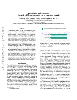 Quantifying and Analyzing Entity-level Memorization in Large Language
  Models