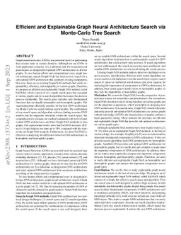 Explainable Graph Neural Architecture Search via Monte-Carlo Tree Search (Full version)