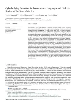 Cyberbullying Detection for Low-resource Languages and Dialects: Review
  of the State of the Art