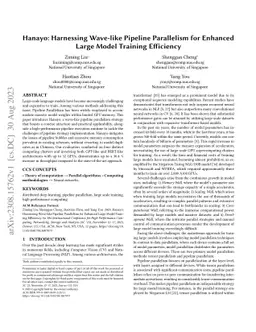 Hanayo: Harnessing Wave-like Pipeline Parallelism for Enhanced Large
  Model Training Efficiency