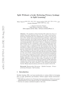 Split Without a Leak: Reducing Privacy Leakage in Split Learning