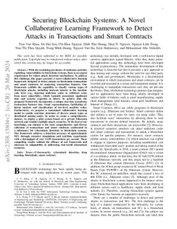 Securing Blockchain Systems: A Novel Collaborative Learning Framework to
  Detect Attacks in Transactions and Smart Contracts