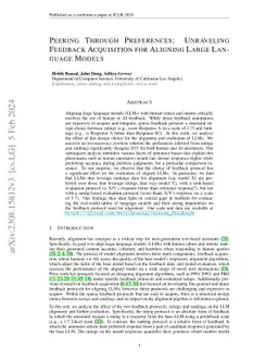 Peering Through Preferences: Unraveling Feedback Acquisition for
  Aligning Large Language Models