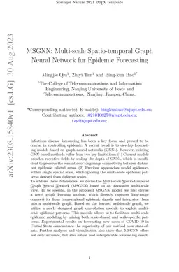 MSGNN: Multi-scale Spatio-temporal Graph Neural Network for Epidemic
  Forecasting