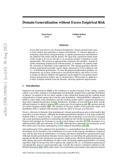 Domain Generalization without Excess Empirical Risk