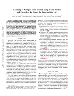 Learning to Navigate from Scratch using World Models and Curiosity: the
  Good, the Bad, and the Ugly