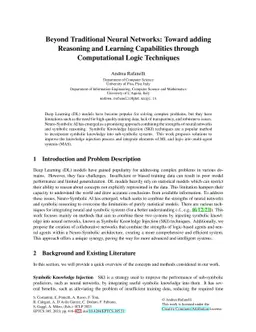 Beyond Traditional Neural Networks: Toward adding Reasoning and Learning
  Capabilities through Computational Logic Techniques