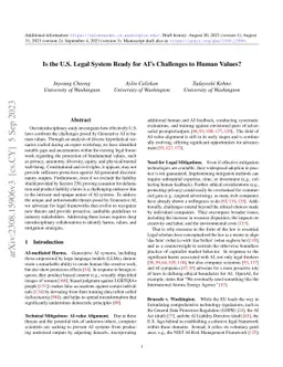 Is the U.S. Legal System Ready for AI's Challenges to Human Values?