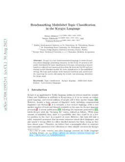 Benchmarking Multilabel Topic Classification in the Kyrgyz Language