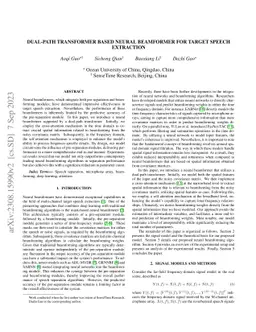 Dual-path Transformer Based Neural Beamformer for Target Speech
  Extraction
