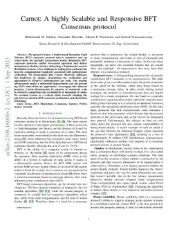 Carnot: A highly Scalable and Responsive BFT Consensus protocol