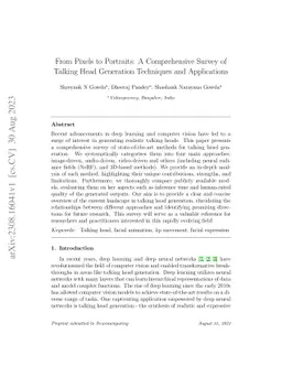 From Pixels to Portraits: A Comprehensive Survey of Talking Head
  Generation Techniques and Applications