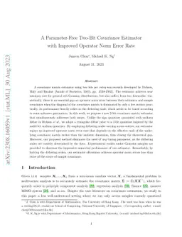 A Parameter-Free Two-Bit Covariance Estimator with Improved Operator
  Norm Error Rate