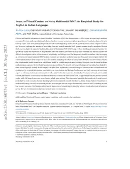 Impact of Visual Context on Noisy Multimodal NMT: An Empirical Study for English to Indian Languages