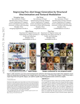 Improving Few-shot Image Generation by Structural Discrimination and
  Textural Modulation